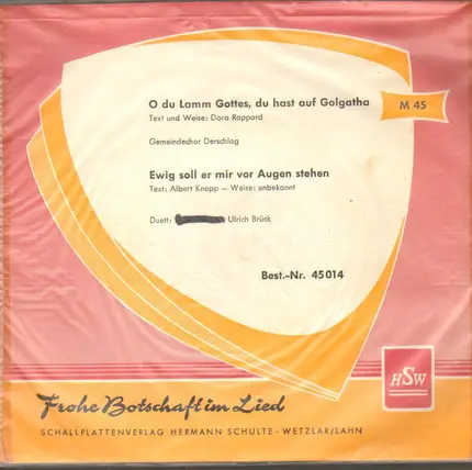 Rappard / Knopp - O du lamm Gottes, du hast auf Golgatha