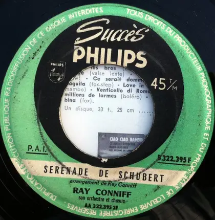 Ray Conniff & His Orchestra & Singers - Theme Principal Du Concerto N°1 Pour Piano De Tchaikovsky / Serenade De Schubert