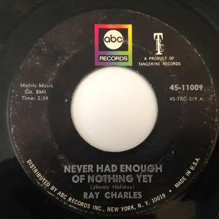 Ray Charles - Yesterday / Never Had Enough Of Nothing Yet