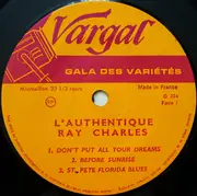 7inch Vinyl Single - Ray Charles - L'Authentique
