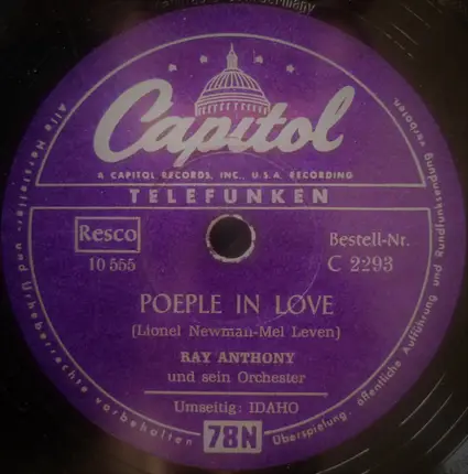 Ray Anthony & His Orchestra - People In Love / Idaho