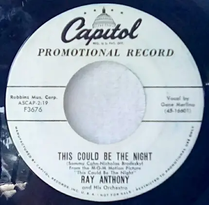 Ray Anthony & His Orchestra - This Could Be The Night