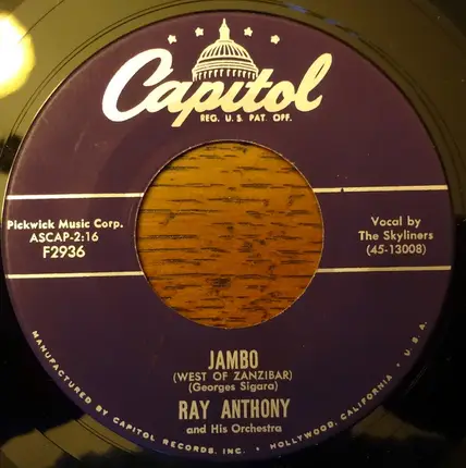 Ray Anthony & His Orchestra - Woman's World / Jambo