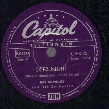 Ray Anthony - Deep Night / Cook's Tour