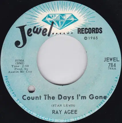 Ray Agee - Count The Days I'm Gone / Hard Working Man
