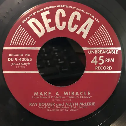 Ray Bolger - Once In Love With Amy / Make A Miracle