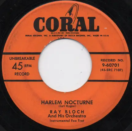 Ray Bloch And His Orchestra - Harlem Nocturne / Espanarlem