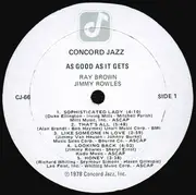 LP - Ray Brown · Jimmy Rowles - As Good As It Gets