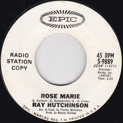 Ray Hutchinson - Rose Marie