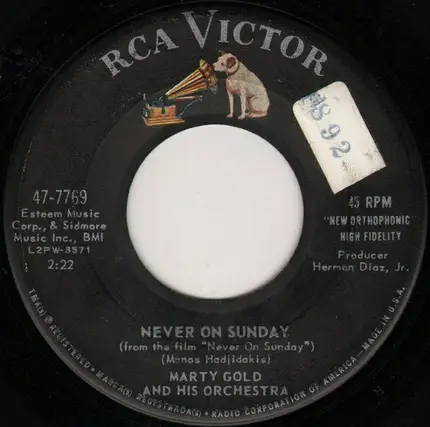 Ray Martin And His Orchestra / Martin Gold And His Orchestra - Never On Sunday