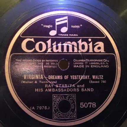 Ray Starita And His Ambassadors Band - Roll Away Clouds / Dreams Of Yesterday