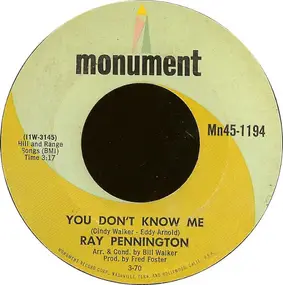 Ray Pennington - You Don't Know Me / Country Blues