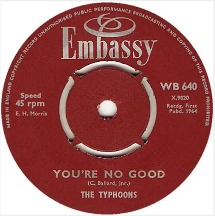 Ray Pilgrim And The Beatmen / The Typhoons - You're No Good / Hold Me