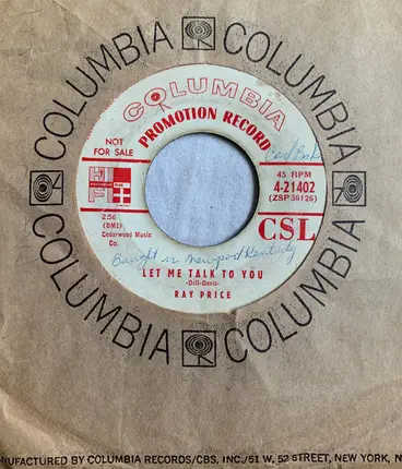 Ray Price - Sweet Little Miss Blue Eyes / Let Me Talk To You