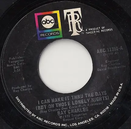 Ray Charles - I Can Make It Through The Days (But Oh Those Lonely Nights) / Ring Of Fire