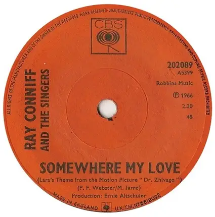 Ray Conniff And His Orchestra & Chorus - Midsummer In Sweden / Somewhere My Love (Lara's Theme From 'Dr. Zhivago')