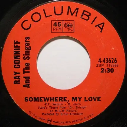 Ray Conniff And The Singers / Ray Conniff And His Orchestra & Chorus - Somewhere, My Love / Midsummer In Sweden