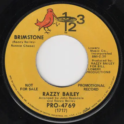 Razzy Bailey - Beautiful Room / Brimstone