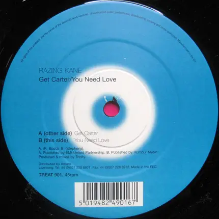 Razing Kane - Get Carter / You Need Love