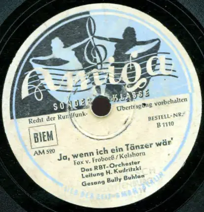 RBT Orchester , Horst Kudritzki - Komm Mit Mir Nach Tahiti / Ja, Wenn Ich Ein Tänzer Wär