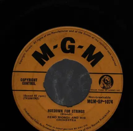 Remo Biondi Ensemble - Hoedown For Strings / Turkey Run