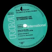 LP - Renaissance - Live At Carnegie Hall