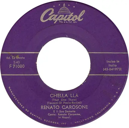 Renato Carosone E Il Suo Sestetto - Torero / Chella Lla'