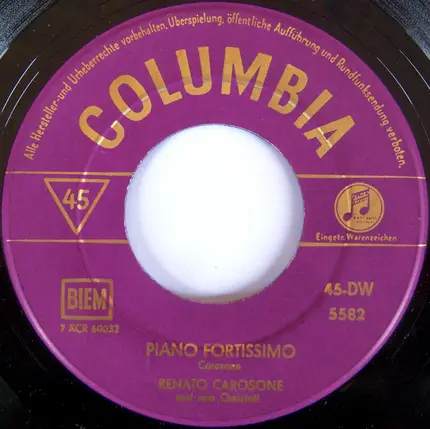 Renato Carosone E Il Suo Quartetto - Ciribiribin / Piano Fortissimo