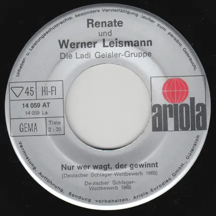 Renate Und Werner Leismann - Nur Wer Wagt, Der Gewinnt