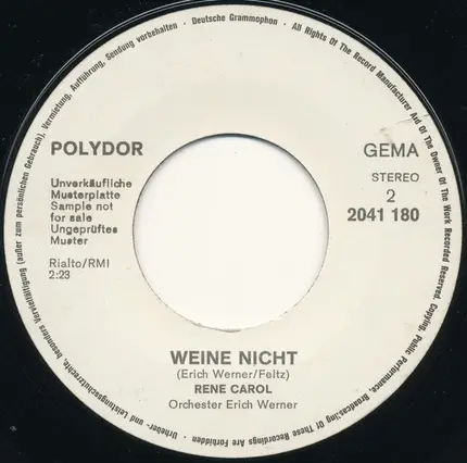 René Carol - Das Himmelbett Der Träume / Weine Nicht