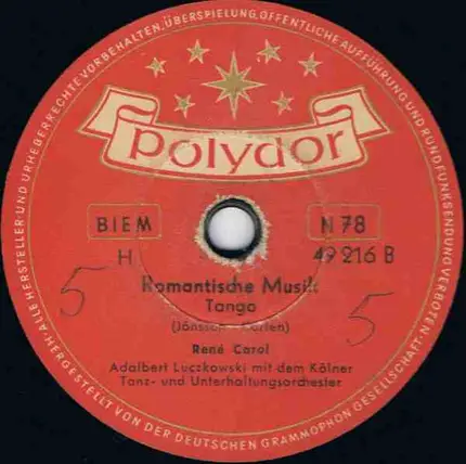René Carol - Das Letzte Wort, Das Du Mir Sagtest / Romantische Musik