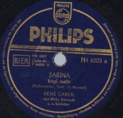 René Carol - Sarina / Mandolino, Mandolino