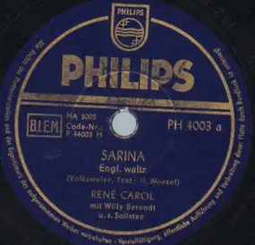 Rene Carol - Sarina / Mandolino, Mandolino