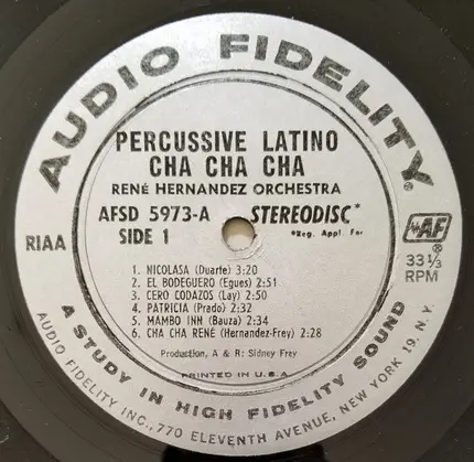 Rene Hernandez Y Su Orquesta With Johnny Pacheco - Percussive Cha Cha Latino With Pacheco