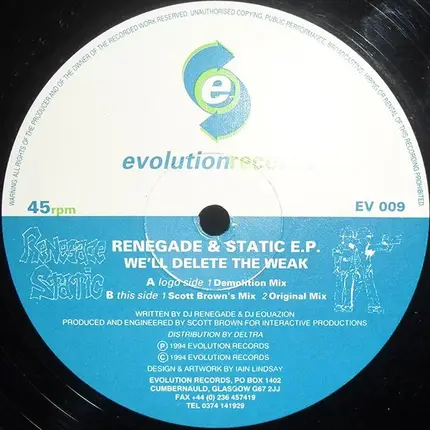 Renegade & Static - We'll Delete The Weak E.P.