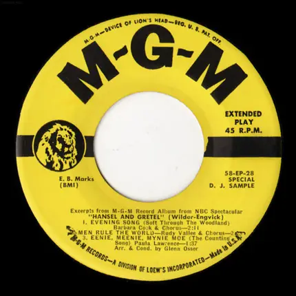 Red Buttons , Barbara Cook , Rudy Vallee , Stubby Kaye , Paula Laurence - Excerpts From M-G-M Record Album From NBC Spectacular "Hansel And Gretel"