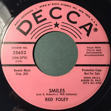 Red Foley - Moonlight Bay / Smiles