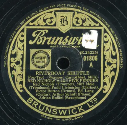 Red Nichols And His Five Pennies - Riverboat Shuffle / Eccentric
