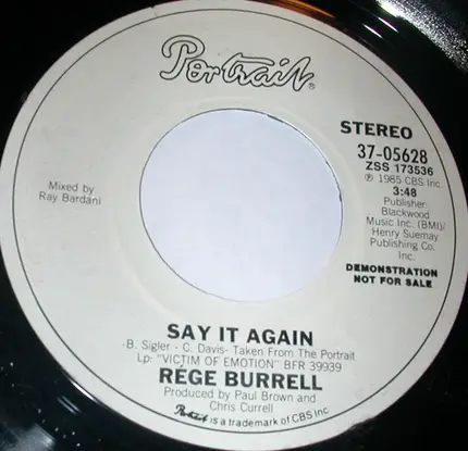 Rege Burrell - Say It Again