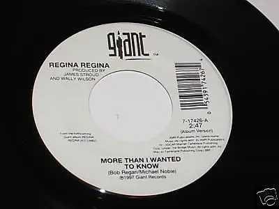 Regina Regina - More Than I Wanted To Know