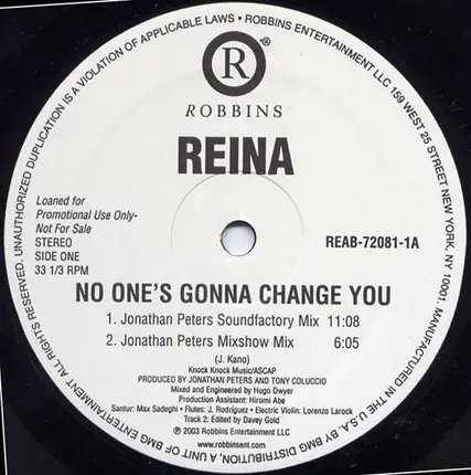 Reina - No One's Gonna Change You