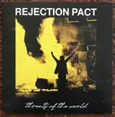 7inch Vinyl Single - Rejection Pact - Threats Of The World - whiteb & black split pressing