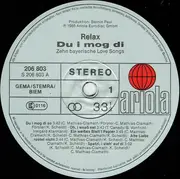 LP - Relax - Du I Mog Di - 10 Bayrische Love Songs