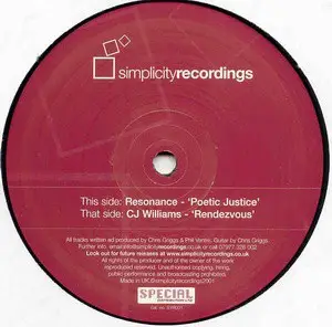 Resonance / CJ Williams - Poetic Justice / Rendezvous