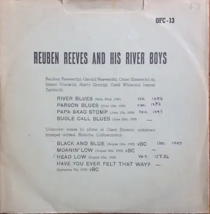 Reuben "River" Reeves & His River Boys - Reuben Reeves