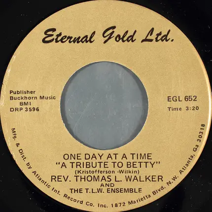 Rev. Thomas L. Walker And The T.L.W. Ensemble - One Day At A Time