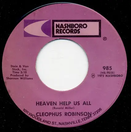 Reverend Cleophus Robinson - Fill My Cup / Heaven Help Us All