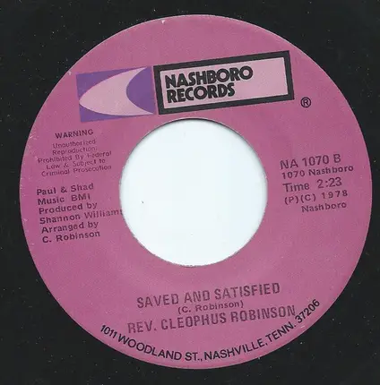 Reverend Cleophus Robinson - Soon I'm Going Home