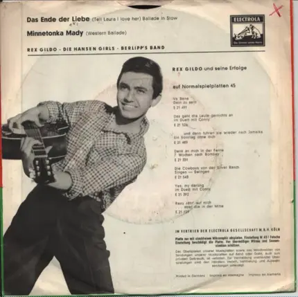 Rex Gildo - Das Ende Der Liebe (Tell Laura I Love Her) / Minnetonka Mady