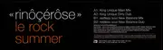 12inch Vinyl Single - Rinôçérôse - Le Rock Summer